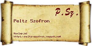 Peltz Szofron névjegykártya